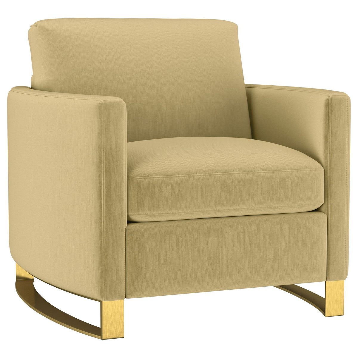 Corliss Upholstered Curved Track Arm Chair Camel