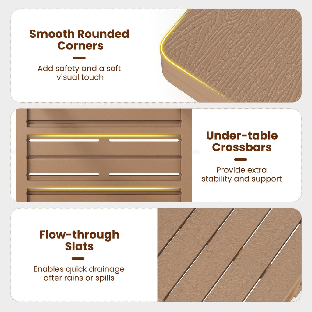 18" Adirondack Side Table with Slatted HDPE Surface