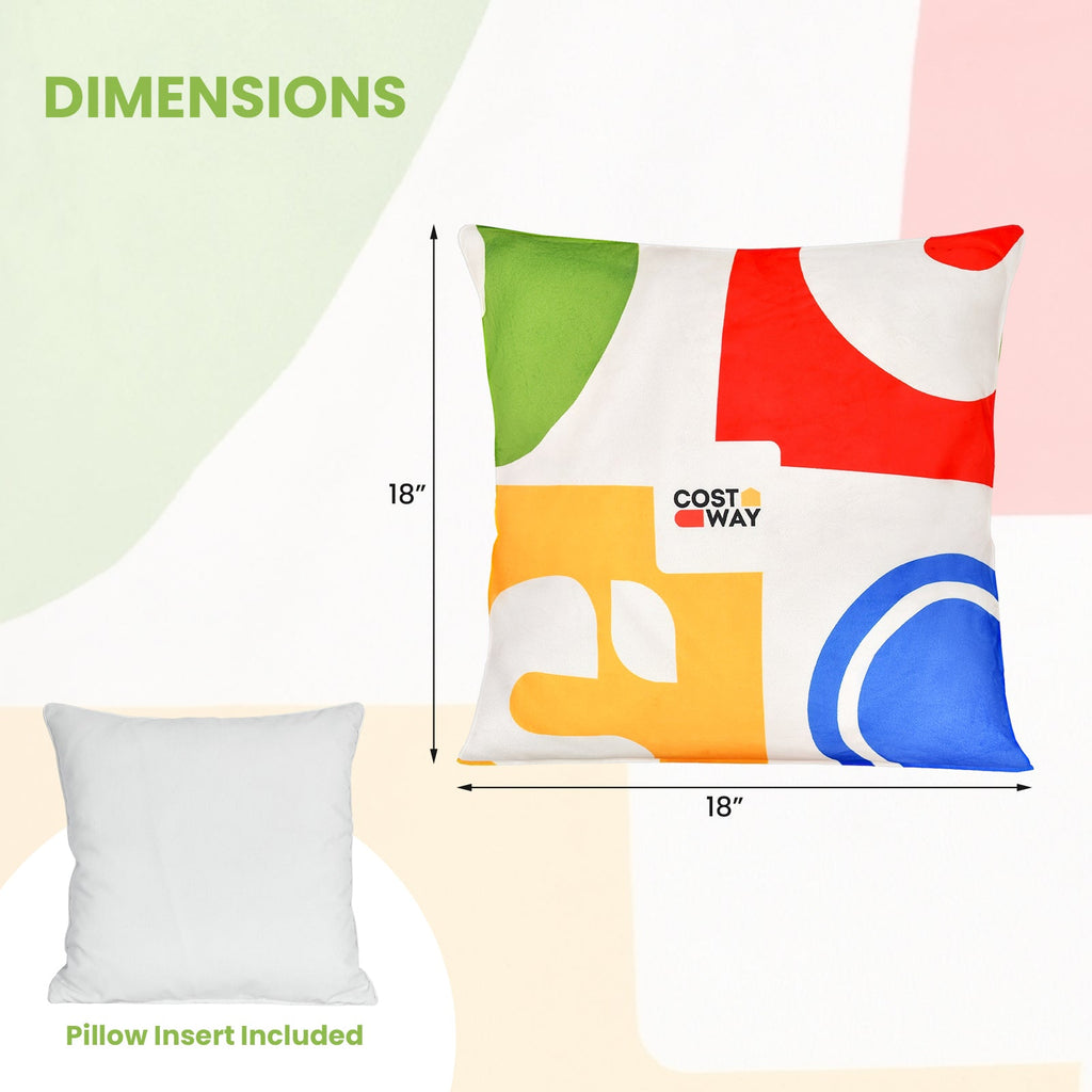 18 x 18 Inch Inches Square Throw Pillows with Removable and Washable Velvet Pillow Cases