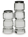 Brentley - Candle Holder Set (Set of 2) - Clear / Silver Finish