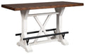 Valebeck - Rectangular Dining Room Counter Table - White / Brown
