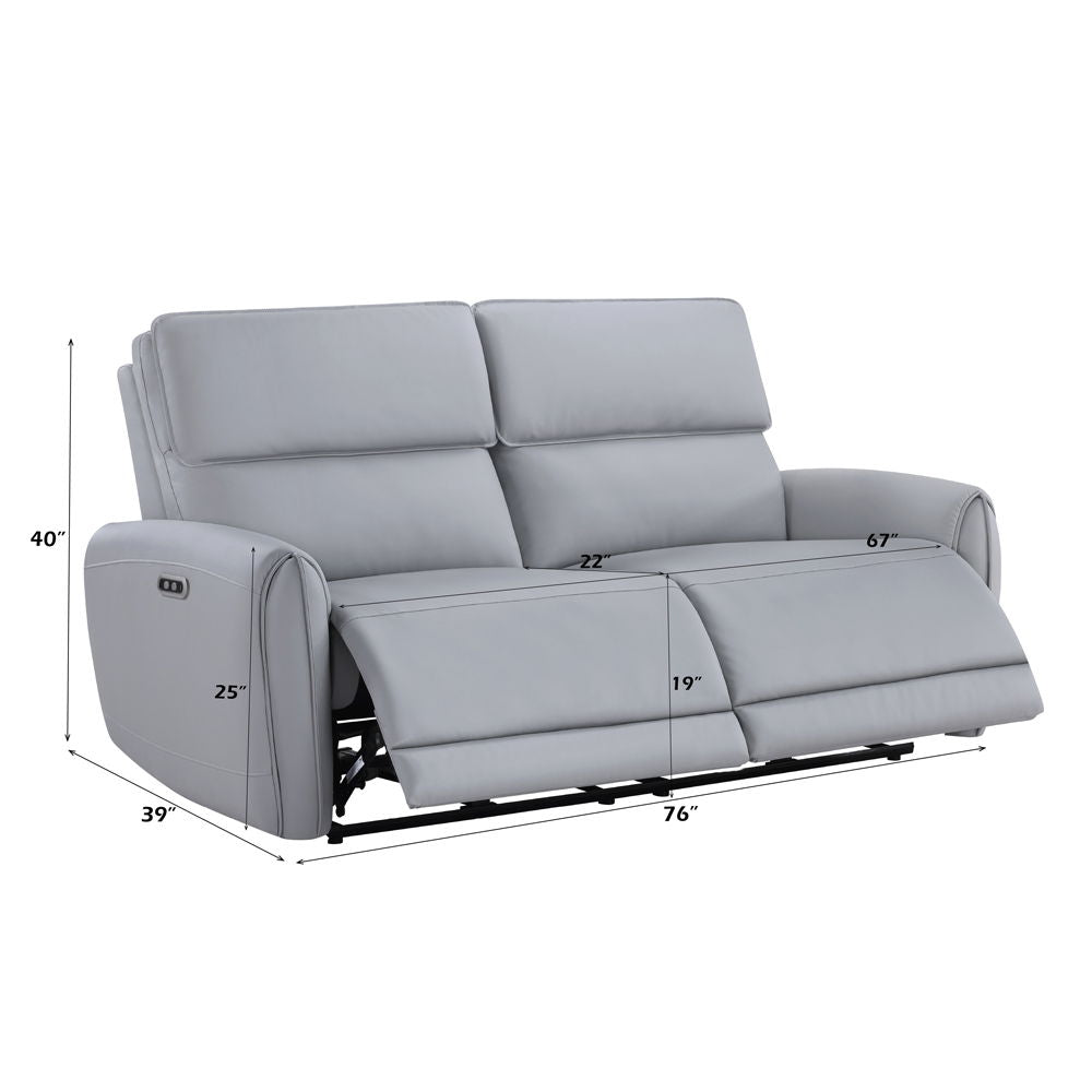 Jeromie - Power Motion Sofa With USB Port - Gray Synthetic Leather