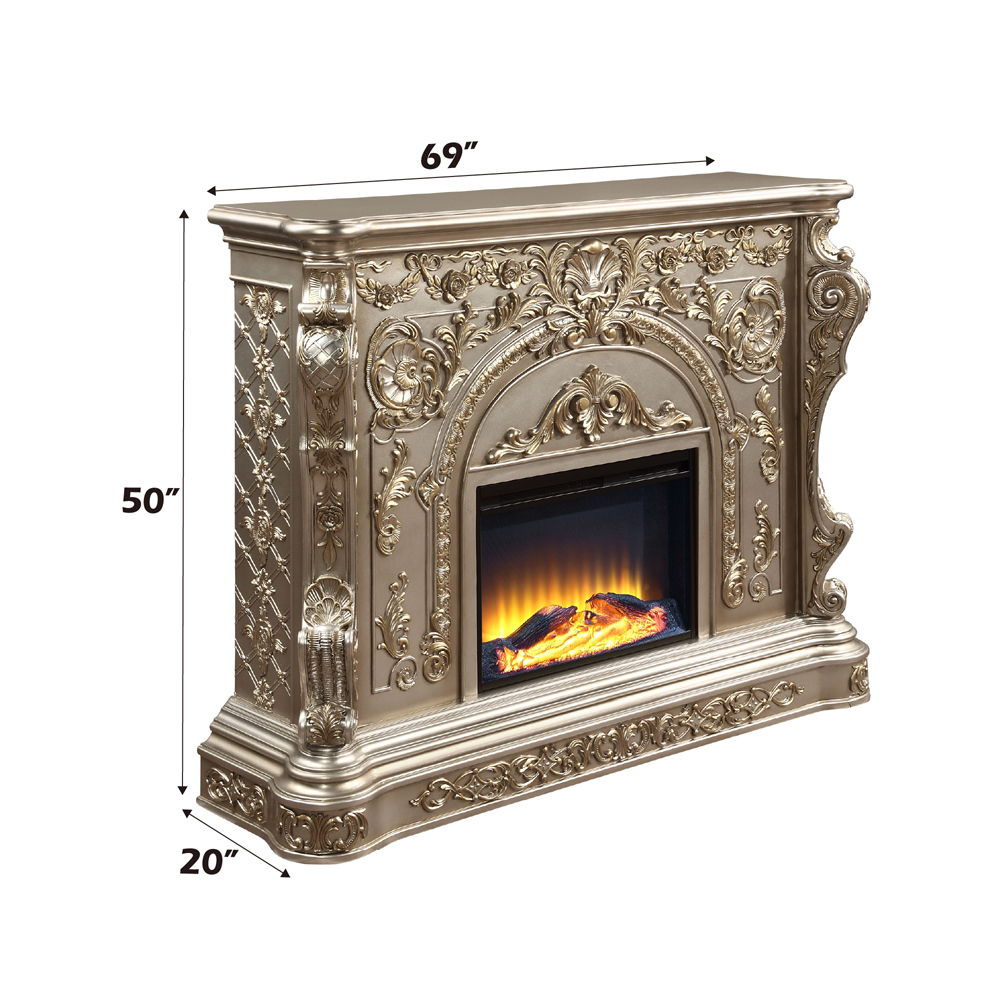 Danae - Fireplace - Antique Silver