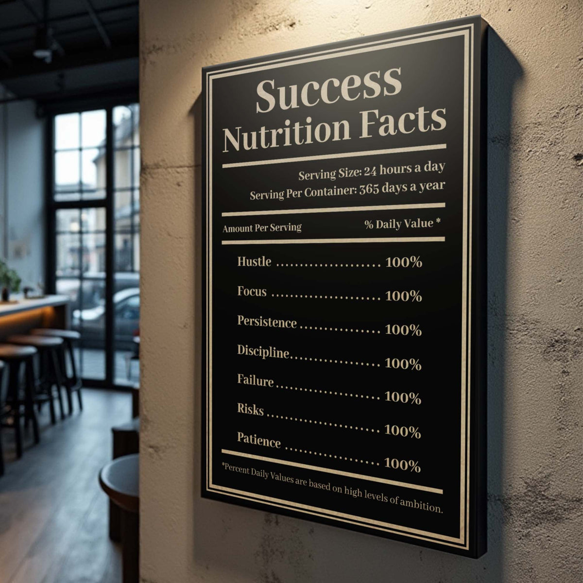 Ingredients For Success Motivational Wall Sign