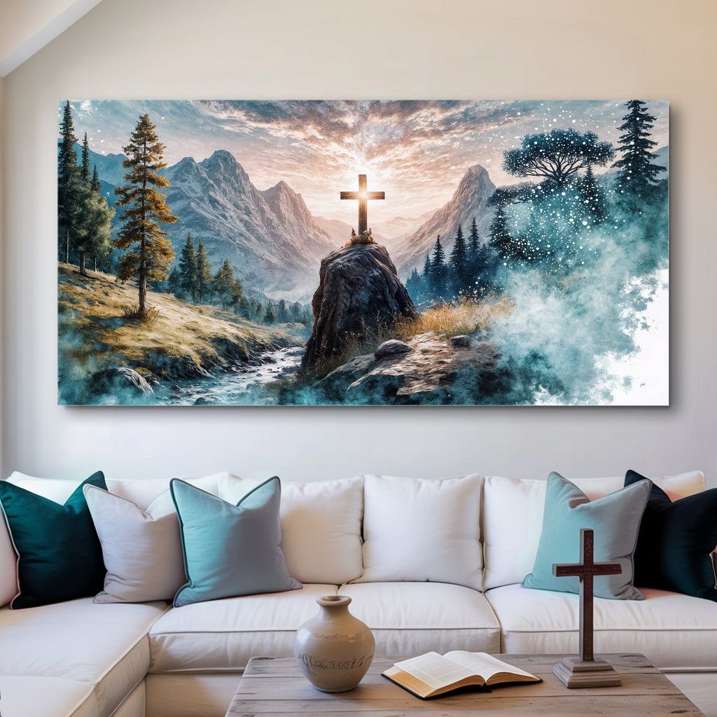 Cross On A Hill Faith Wall Art