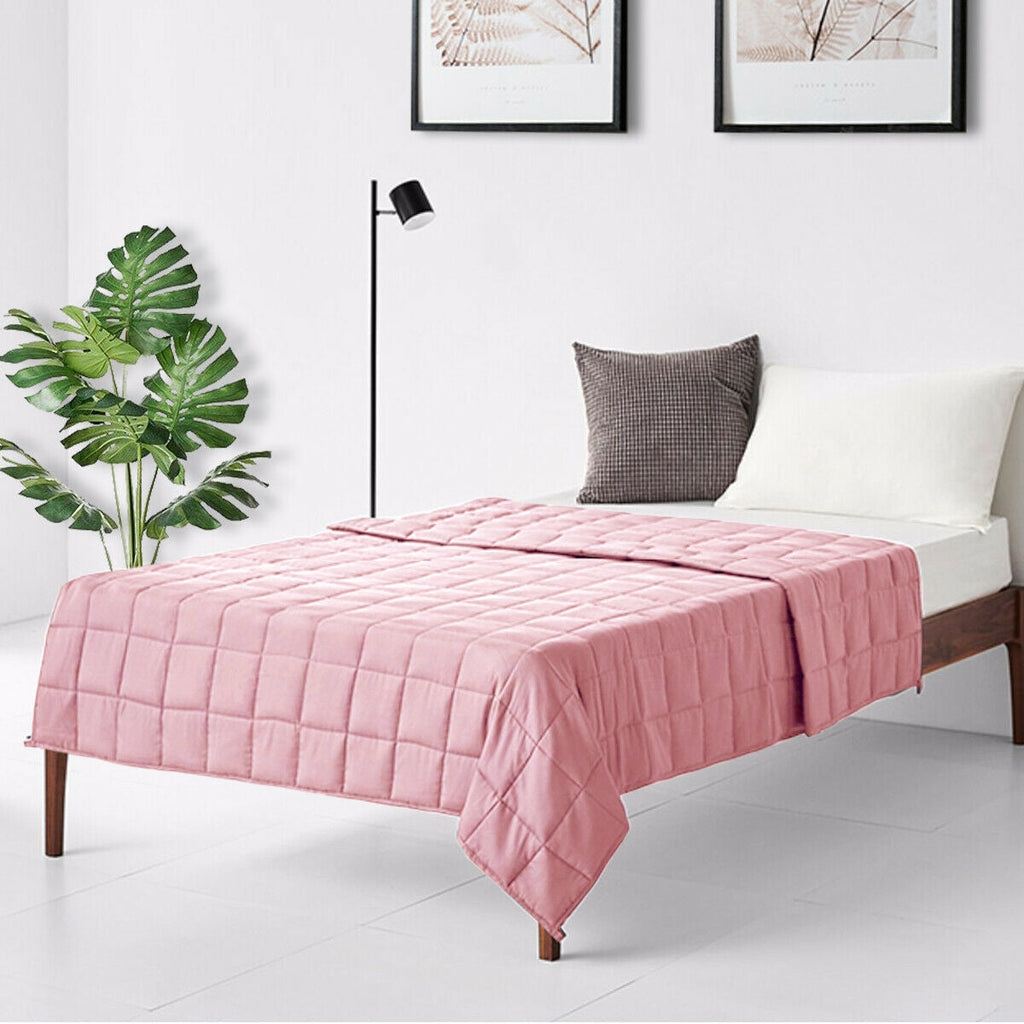 60 x80 Inch 15lbs Premium Cooling Heavy Weighted Blanket-Pink