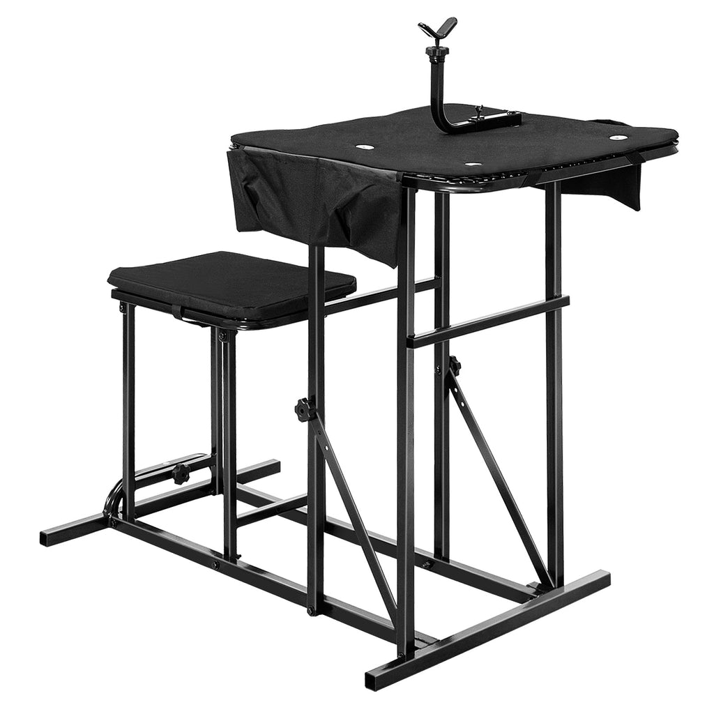 Foldable Shooting Bench with Adjustable Height Table