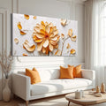 Golden Dandelion Minimalist Abstract Wall Art III