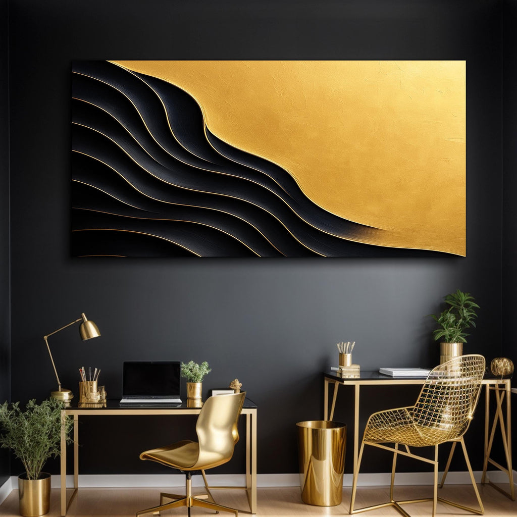 Black And Gold Minimalist Abstract XI