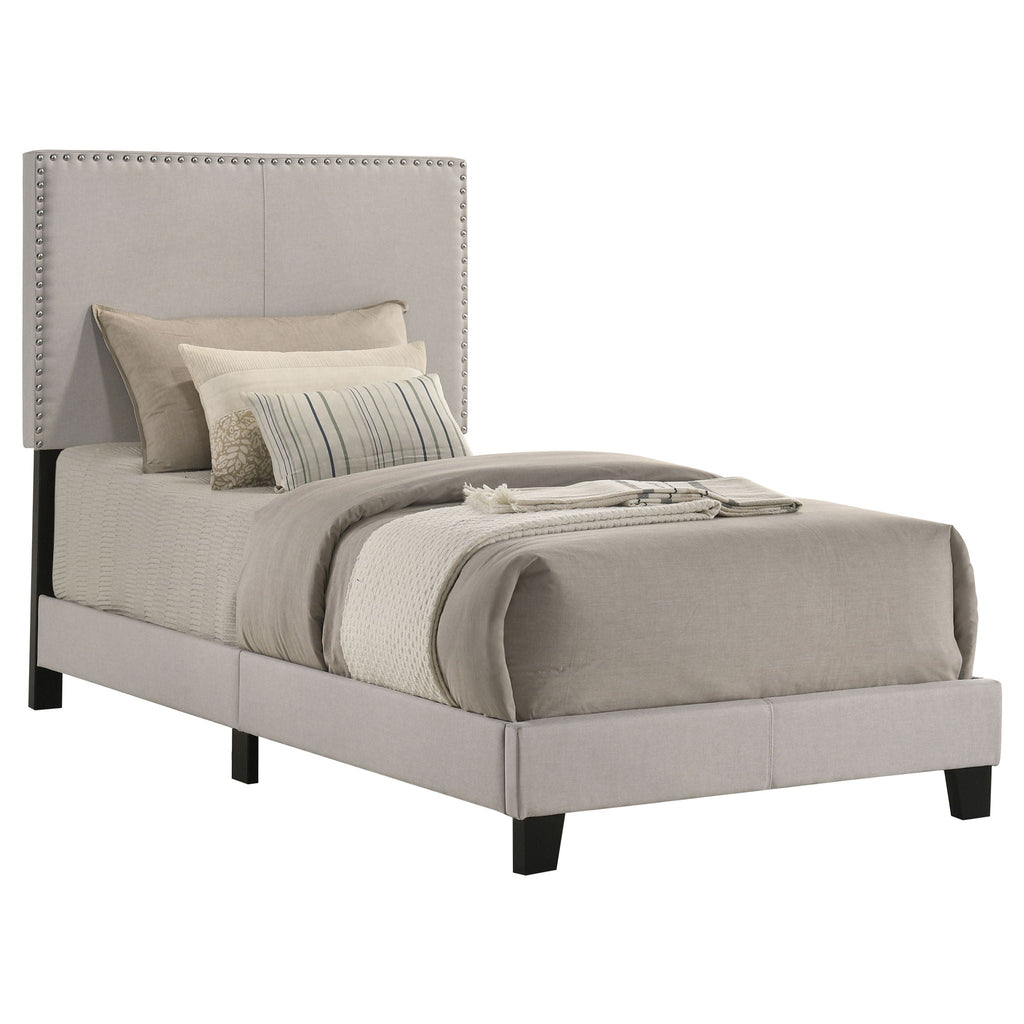 Boyd Upholstered Twin Panel Bed Ivory