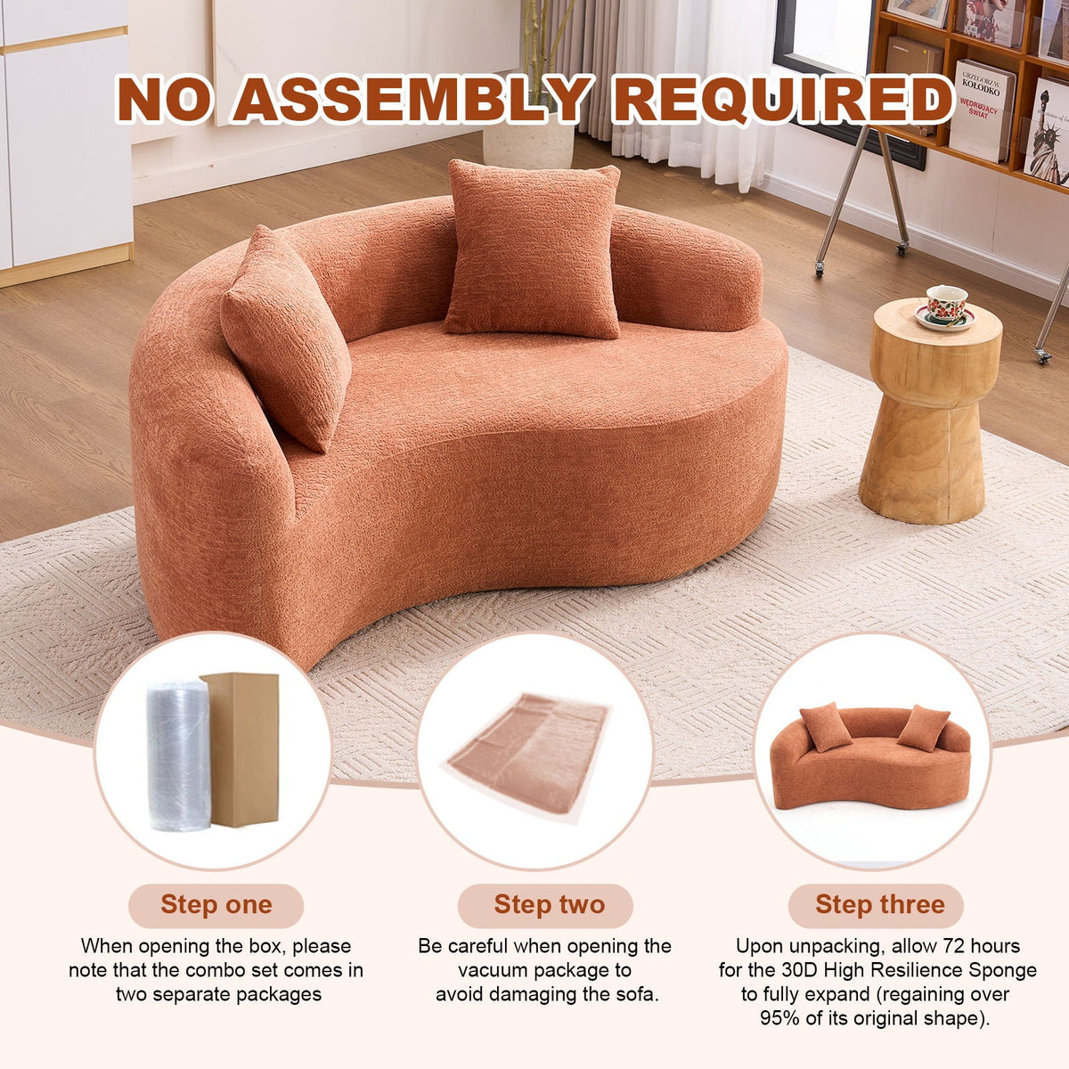 Tai Chi - Curved Dual Depth Loveseat