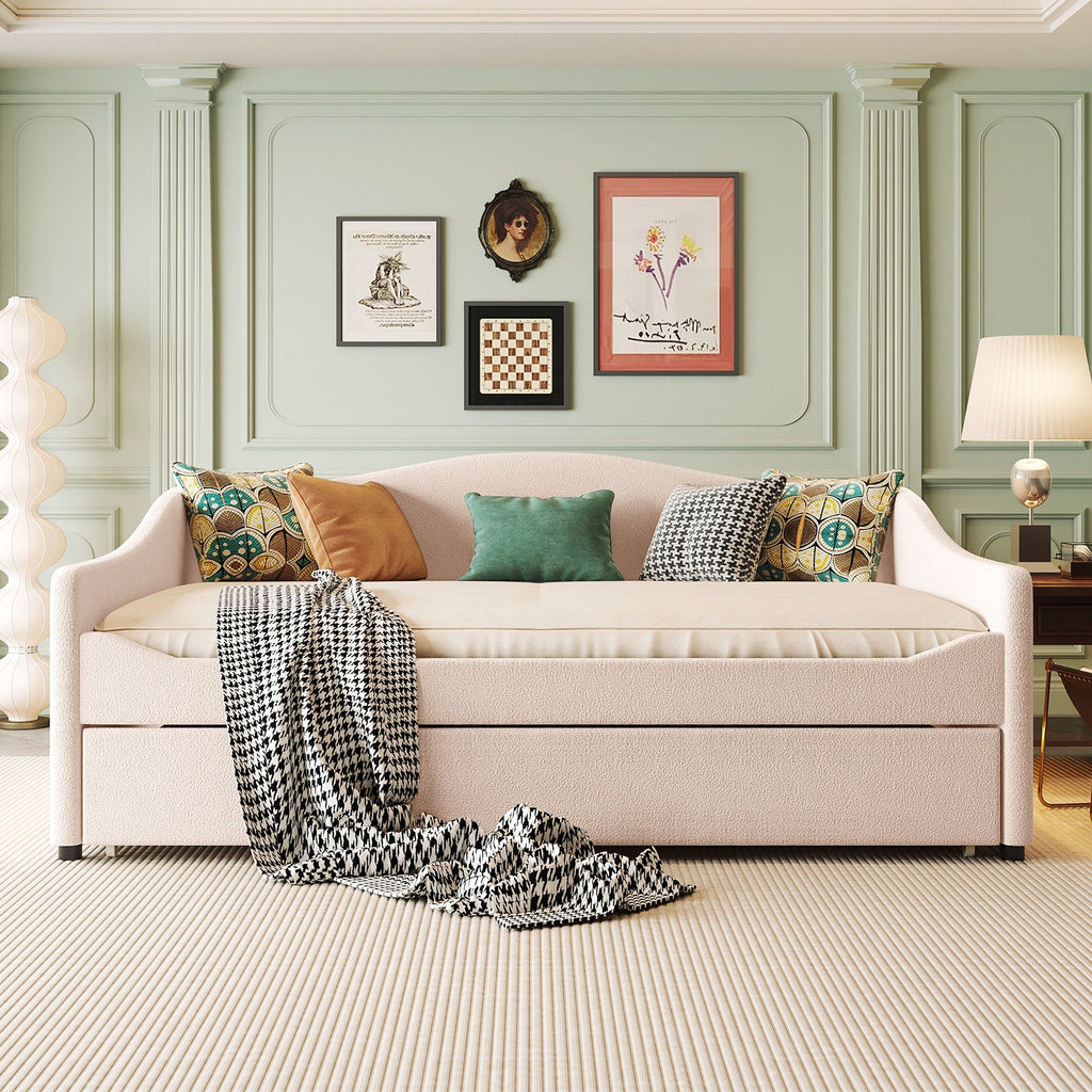 Upholstered Daybed With Light And Trundle