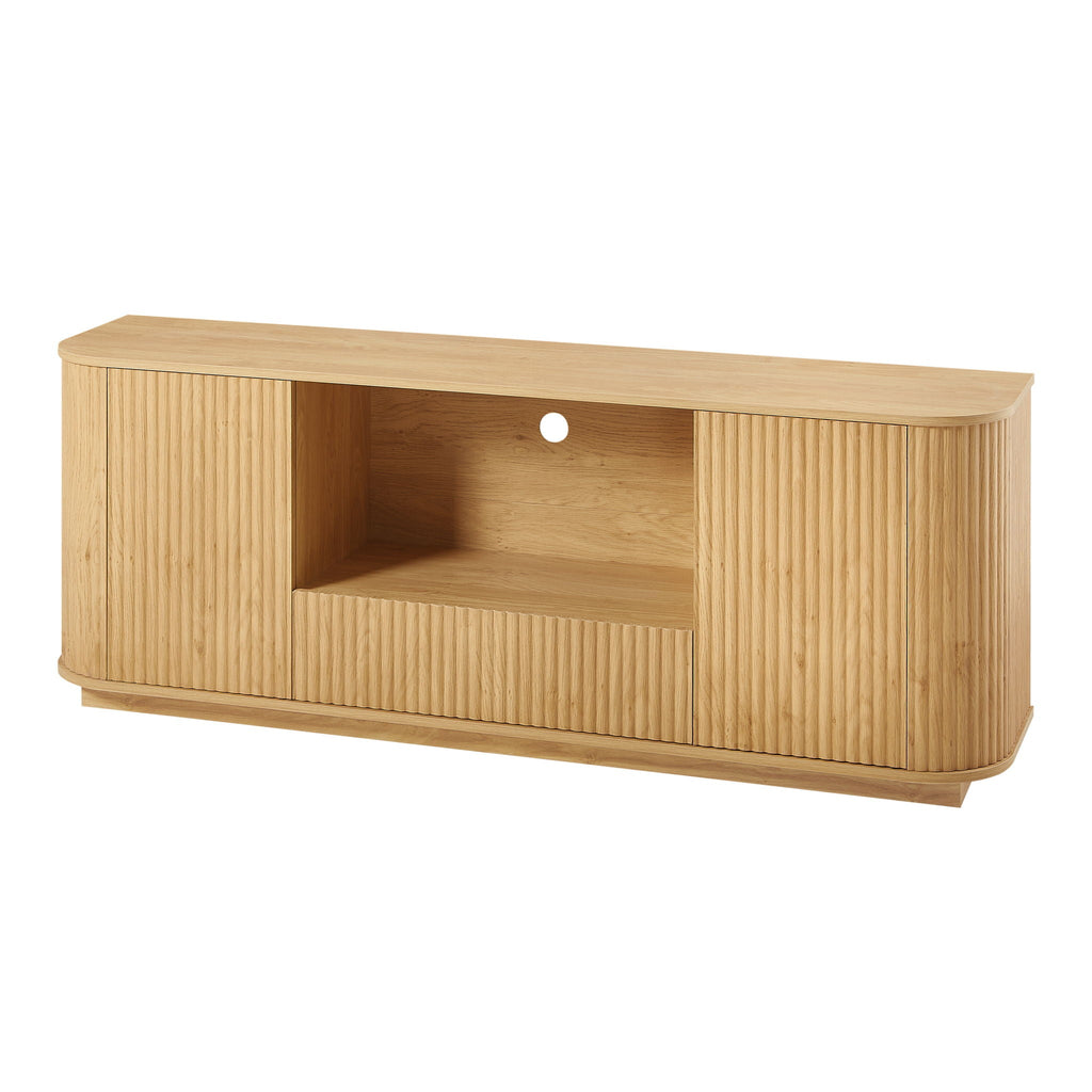 Modern Wavy TV Stand Rounded Sideboard With Storage Cabinet