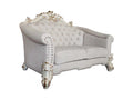 Vendome II - Loveseat With 4 Pillows - Two Tone Ivory Fabric & Antique Pearl