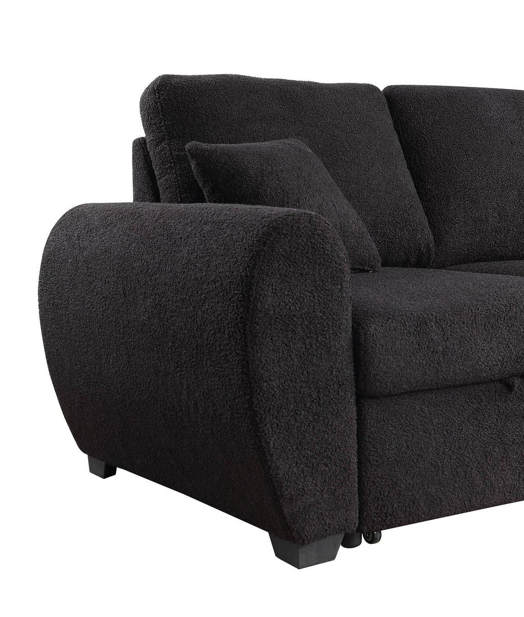 Veronica - Reversible Sleeper Sectional Sofa With Storage Chaise - Black