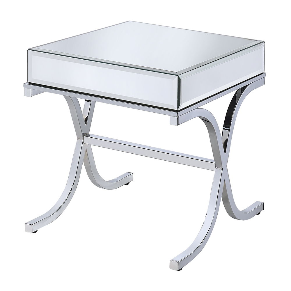 Yuri - End Table - Mirrored & Chrome
