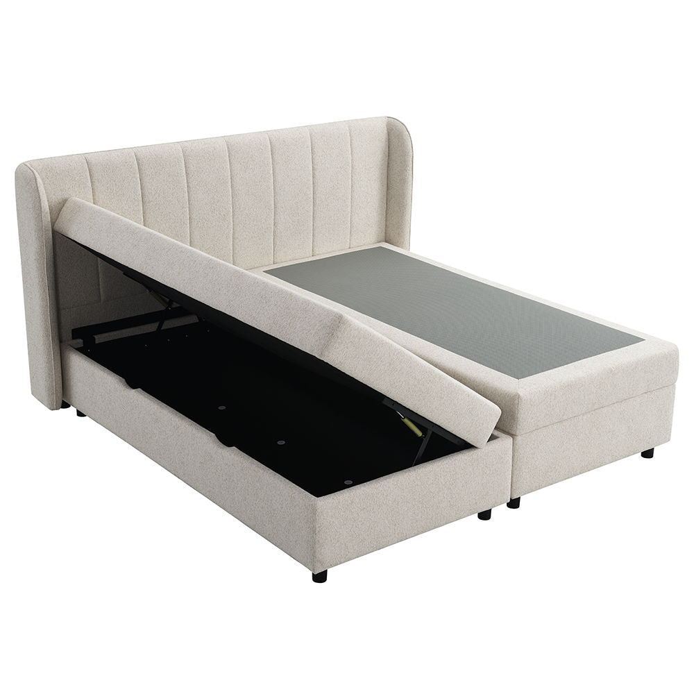 Adonia - Queen Bed With Storage - Beige