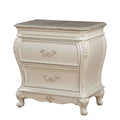 Chantelle - Nightstand With Marble Top - Pearl White