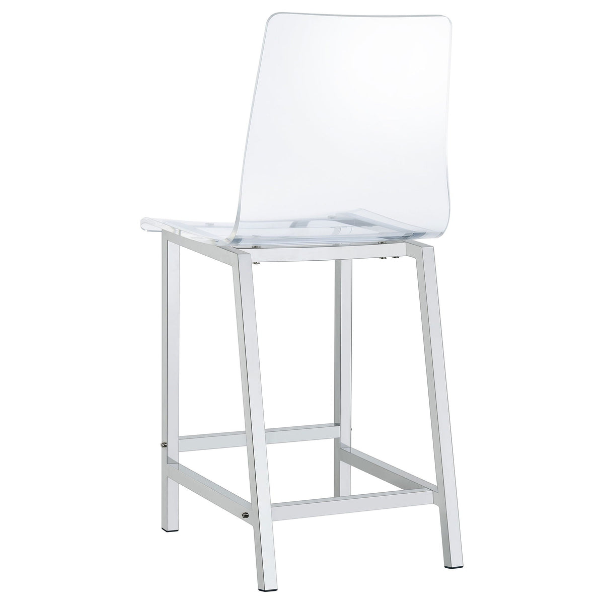 Juelia Clear Acrylic Counter Chair Chrome (Set of 2)