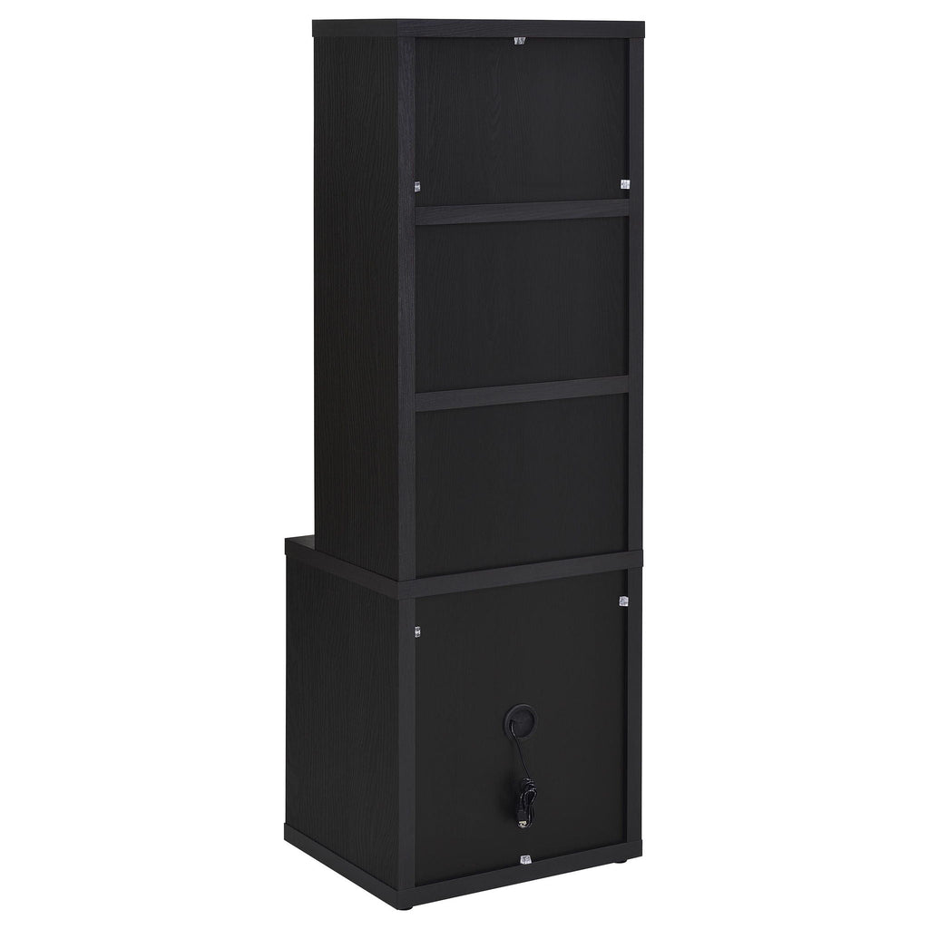 Westpark 3-shelf Bookcase USB and Lockable Drawer Black