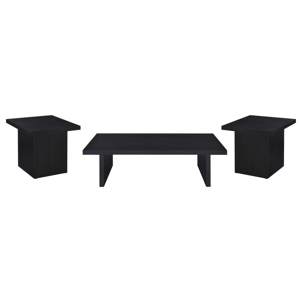 Max 3-piece Rectangular Coffee and End Table Set Black