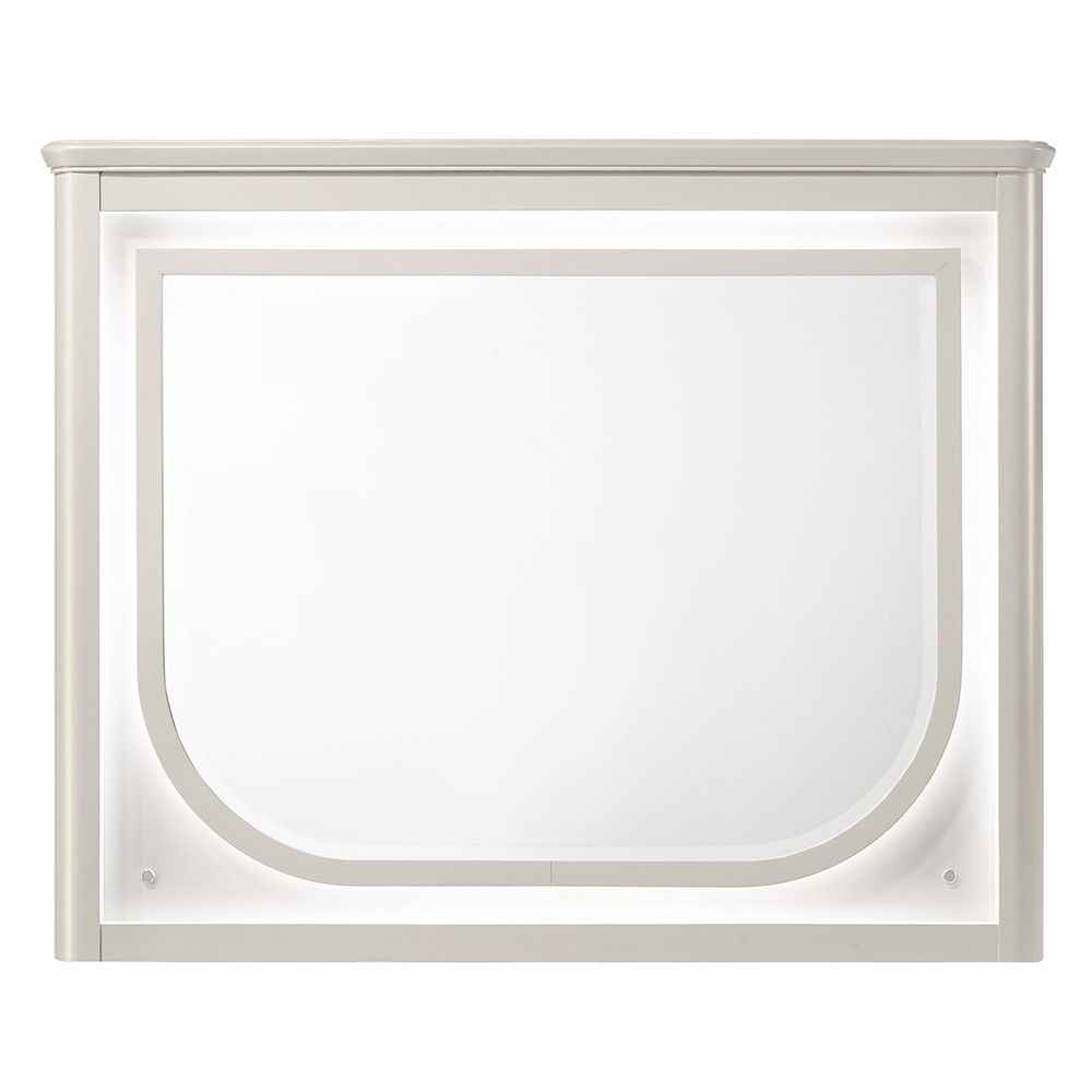 Laveda - Mirror With LED - Pearl White