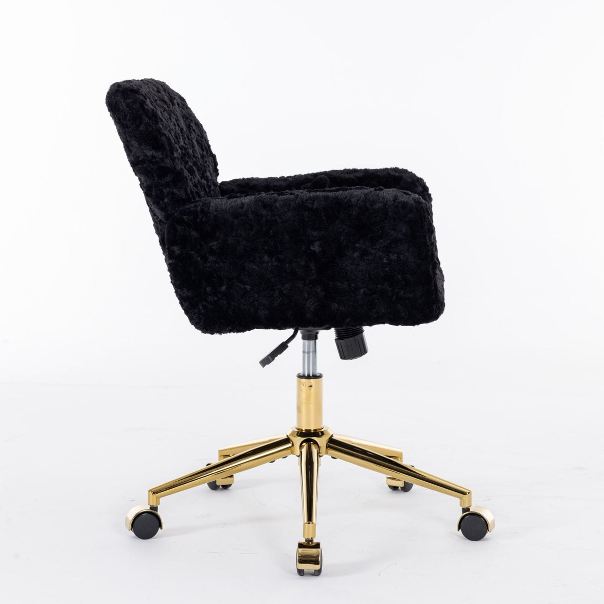 Office Chair, Artificial Rabbit Hair Home Office Chair With Metal Base, Adjustable Desk Chair Swivel Office Chair, Vanity Chair