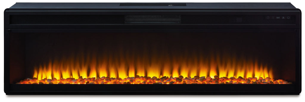 Entertainment Accessories - Wide Fireplace Insert - Black