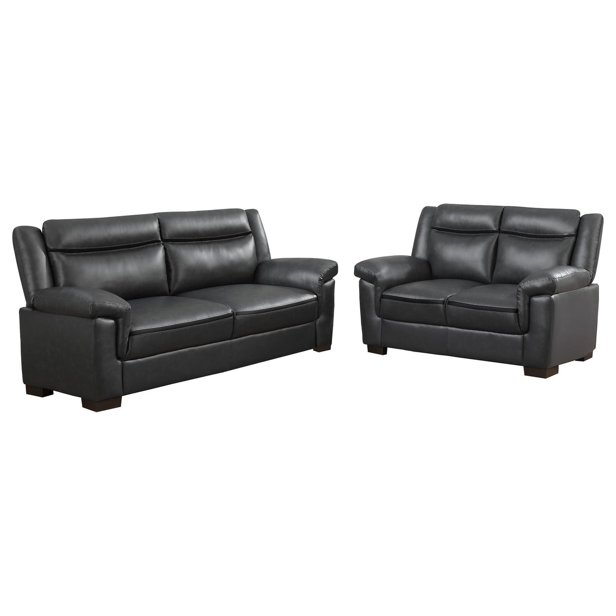 Arabella 2-piece Upholstered Padded Arm Sofa Set Grey