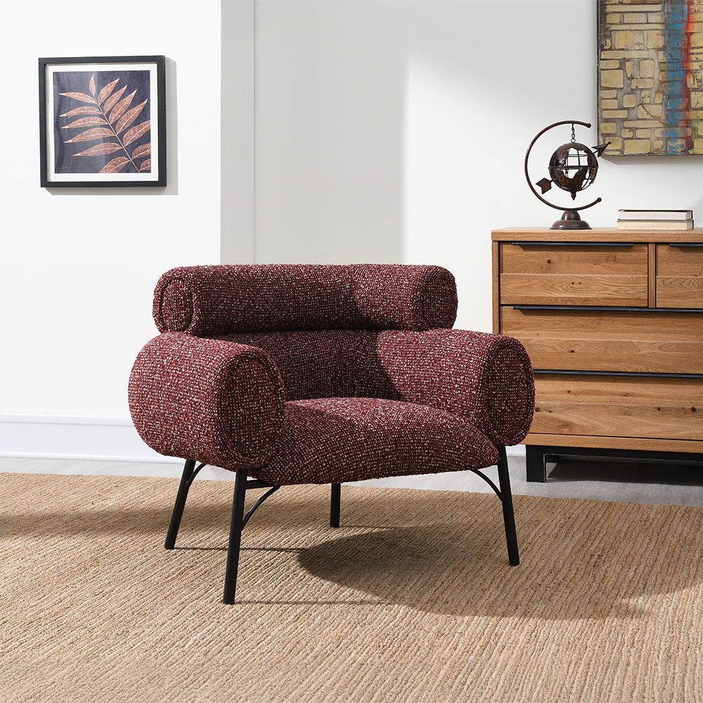 Mardi - Chair - Maroon Tweed