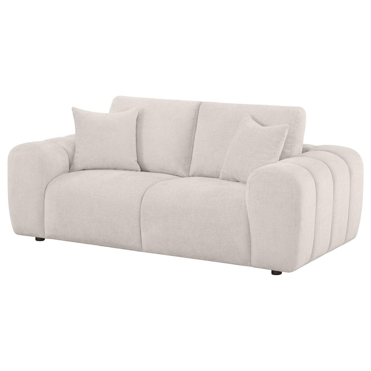 Burnett Chenille Upholstered Wide Arm Loveseat Ivory