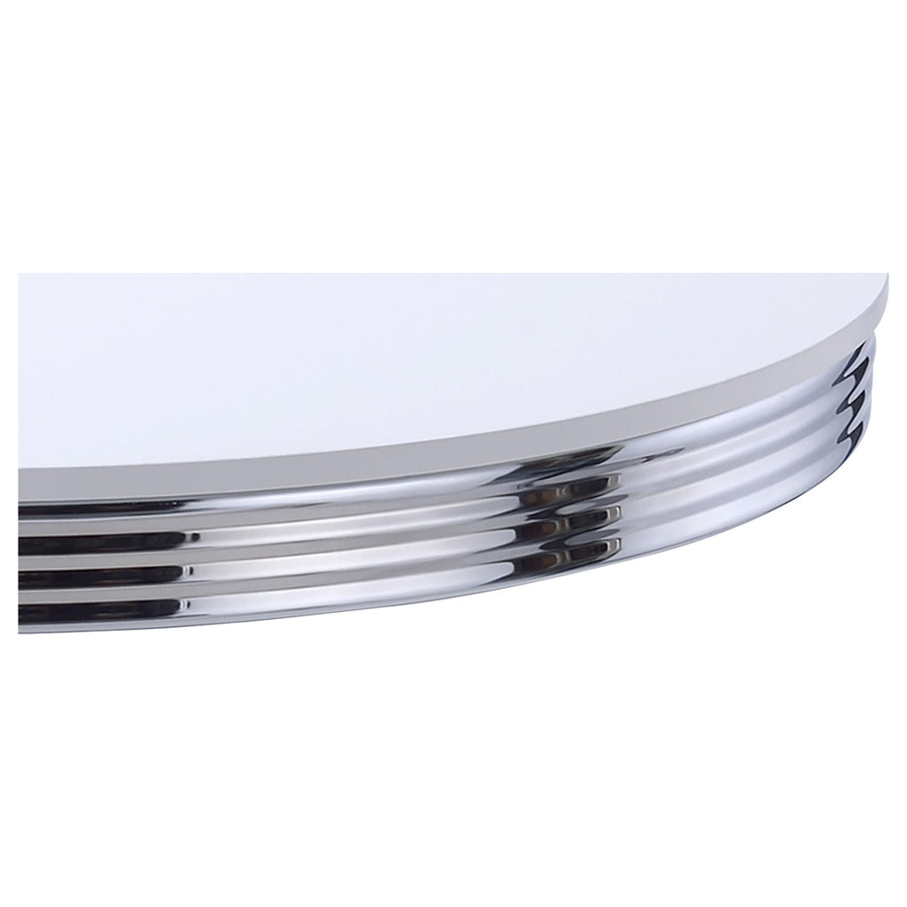 Retro Round 42-inch Wood Top Dining Table White and Chrome
