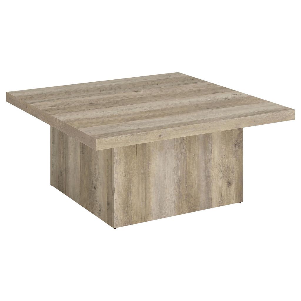 Devar Square Engineered Wood Coffee Table Distressed Pine