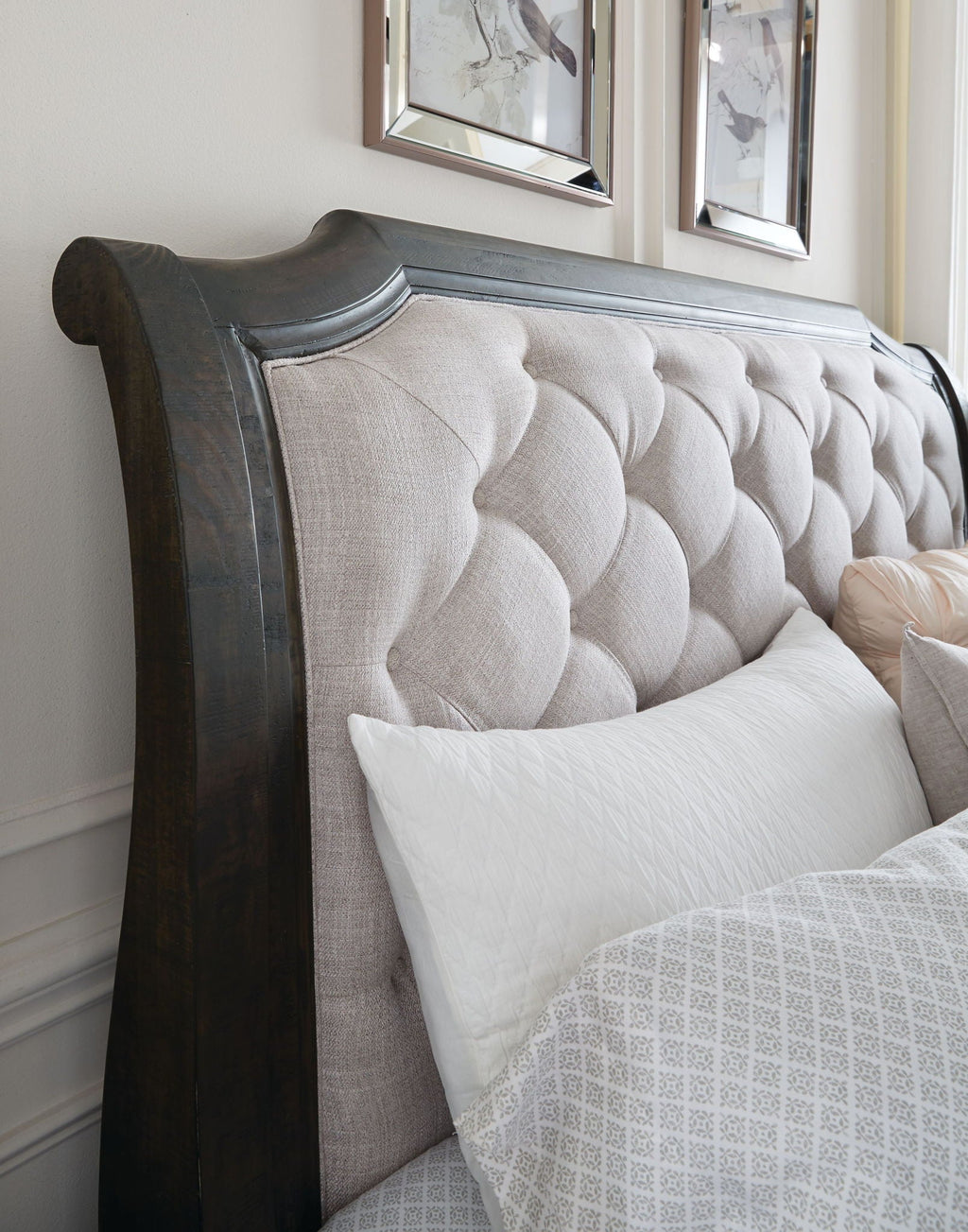 Bellamy - Complete Sleigh Bed With Shaped Footboard