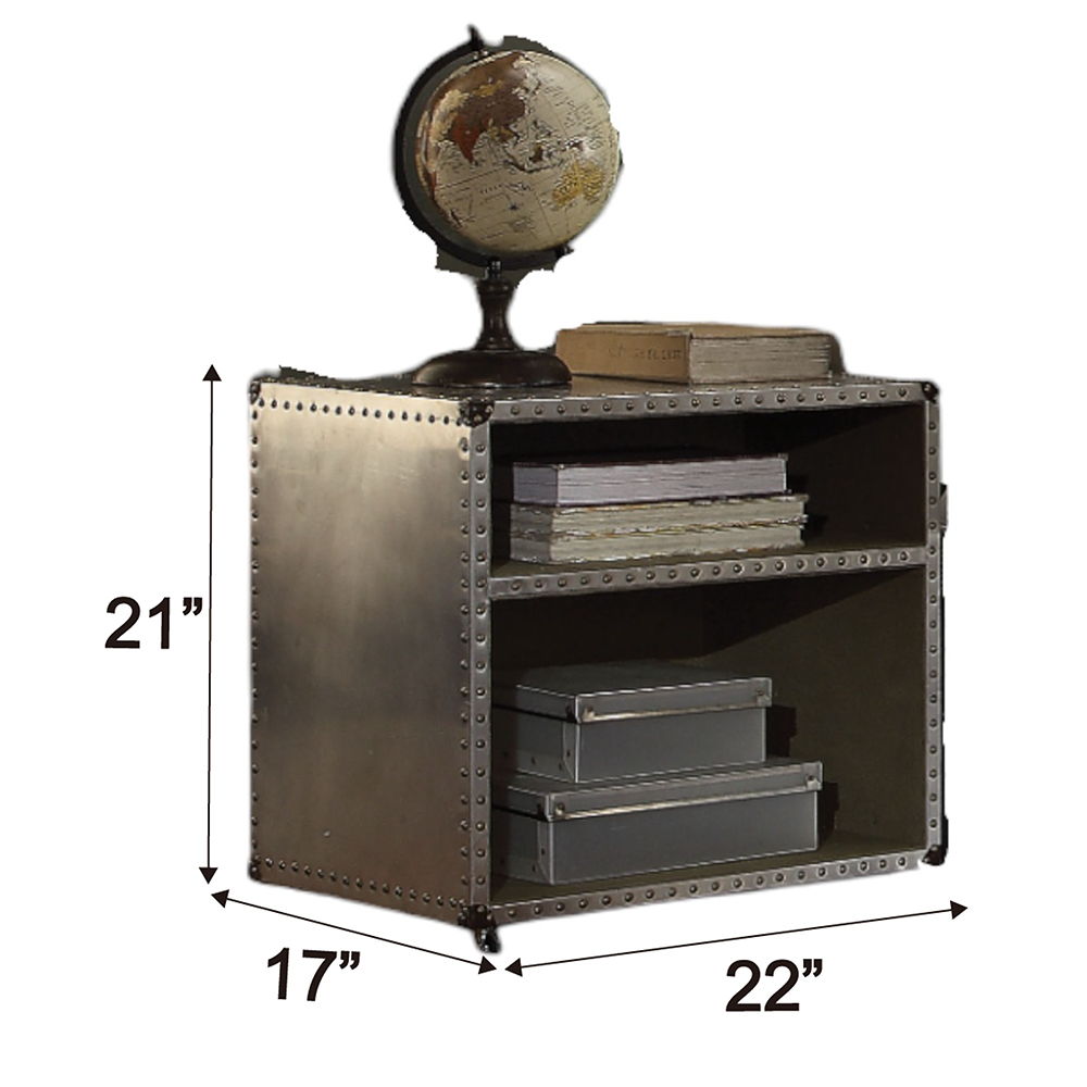 Brancaster - Nightstand With USB - Aluminum