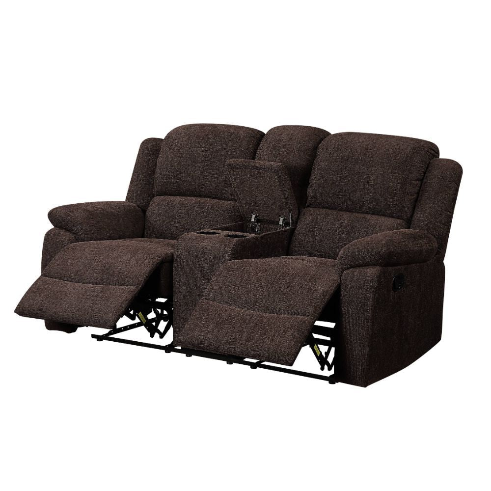 Madden - Motion Loveseat With Console - Brown Chenille