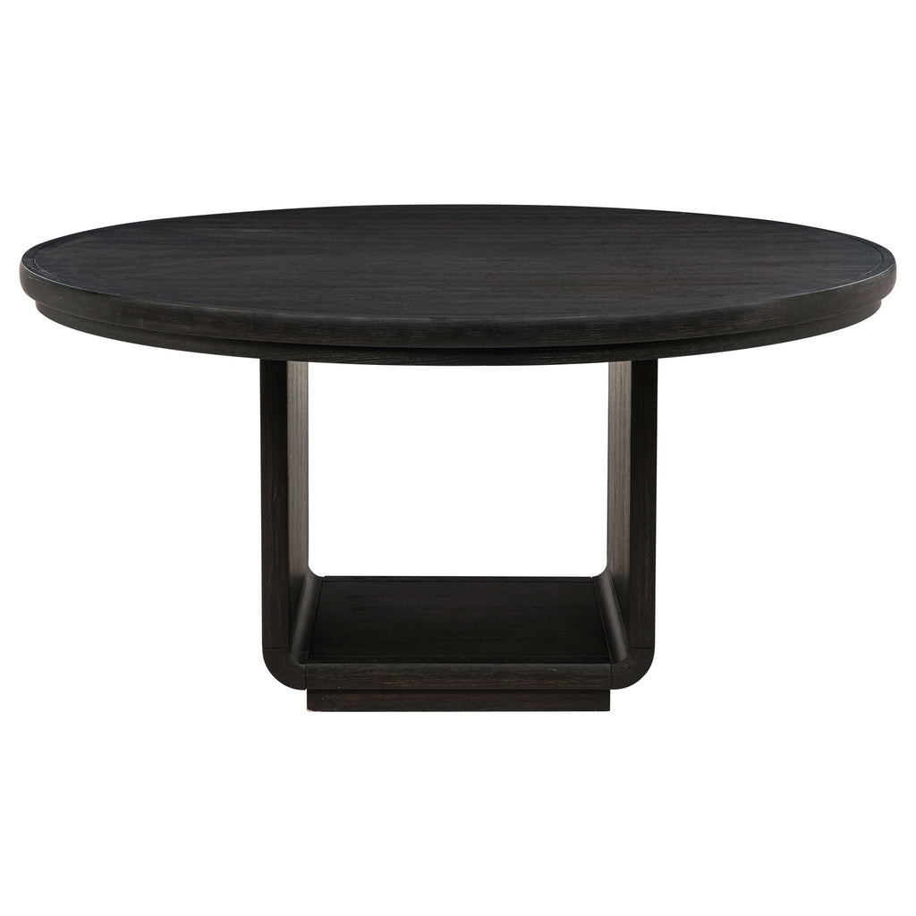 Leandro 5-piece Round Dining Table Set Burnished Black