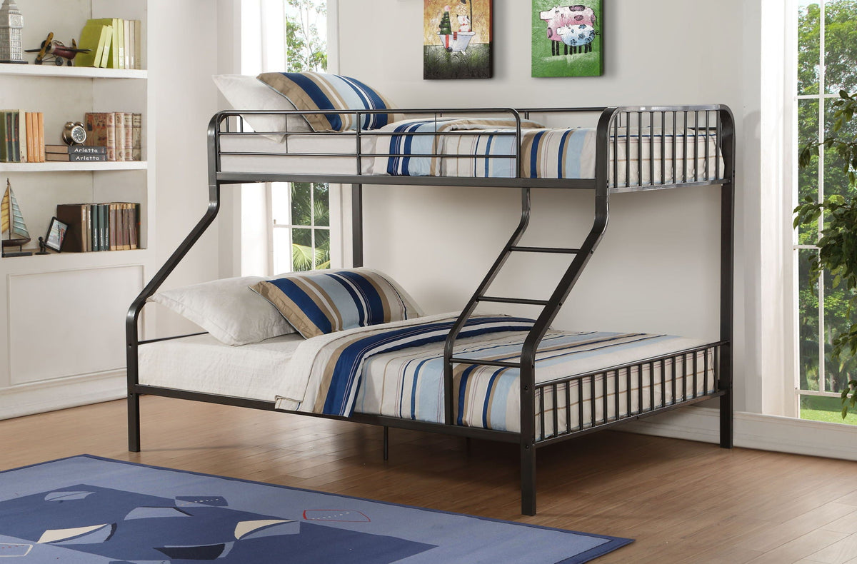 Caius - Twin Long Queen Bunk Bed - Gunmetal