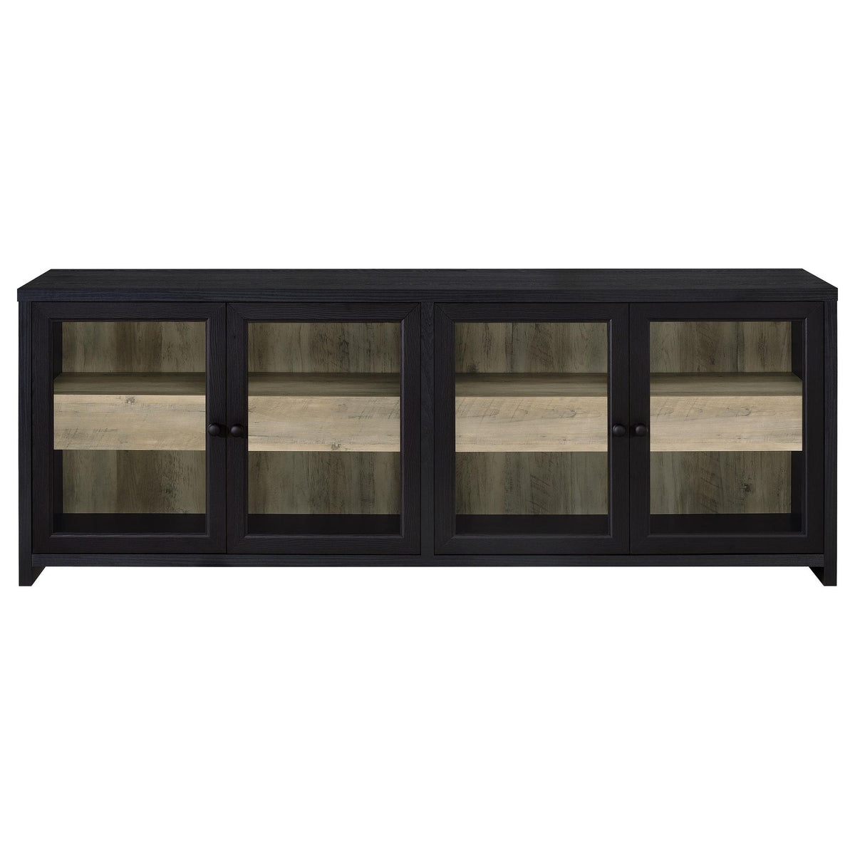 Denison 79-inch 4-door TV Stand Media Console Black