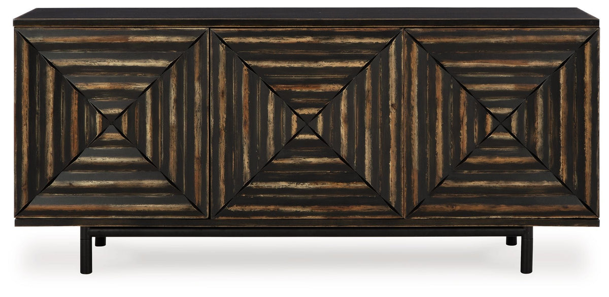 Fair Ridge - Accent Cabinet - Distressed Black