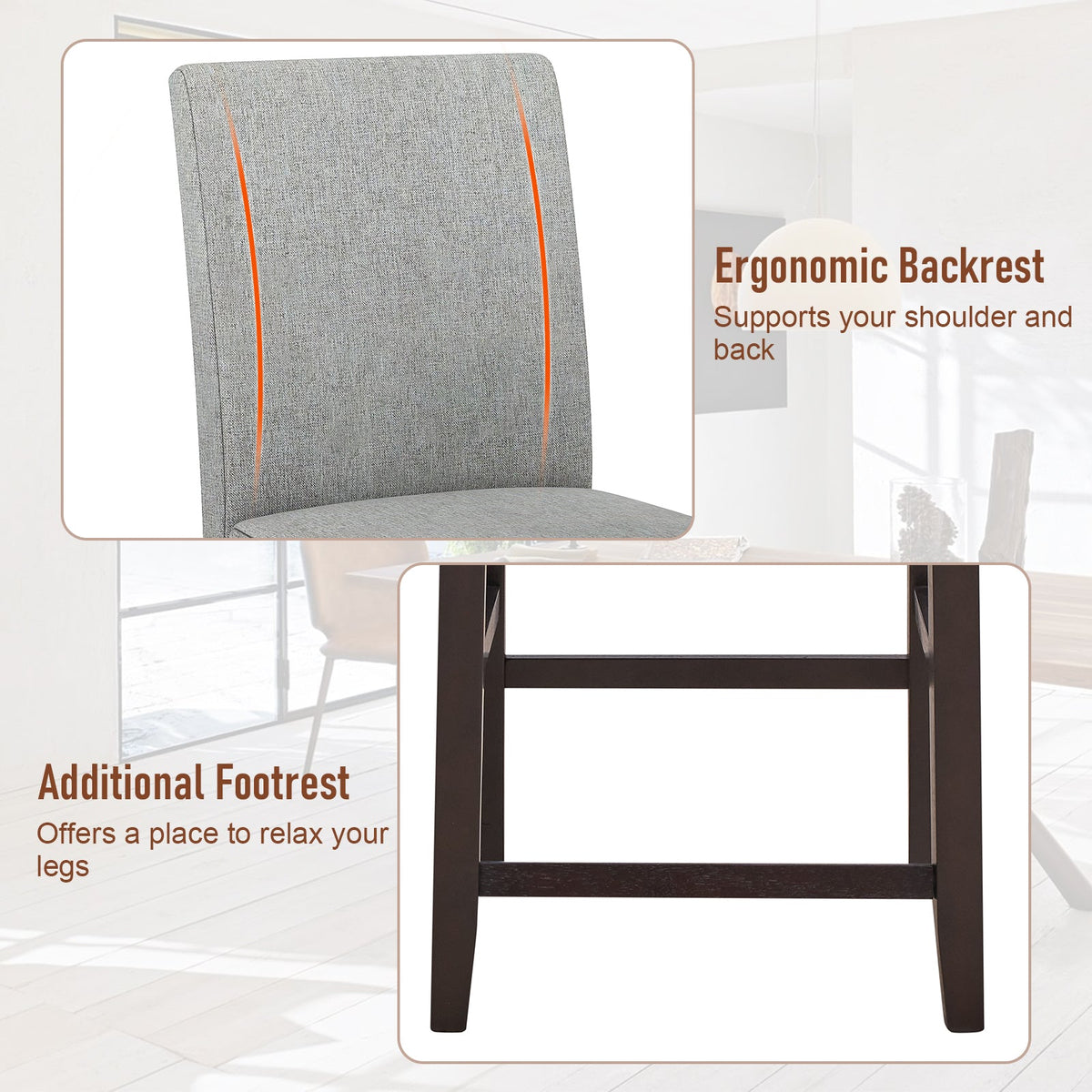 25 Inch Counter Height Set of 2 Bar Stools