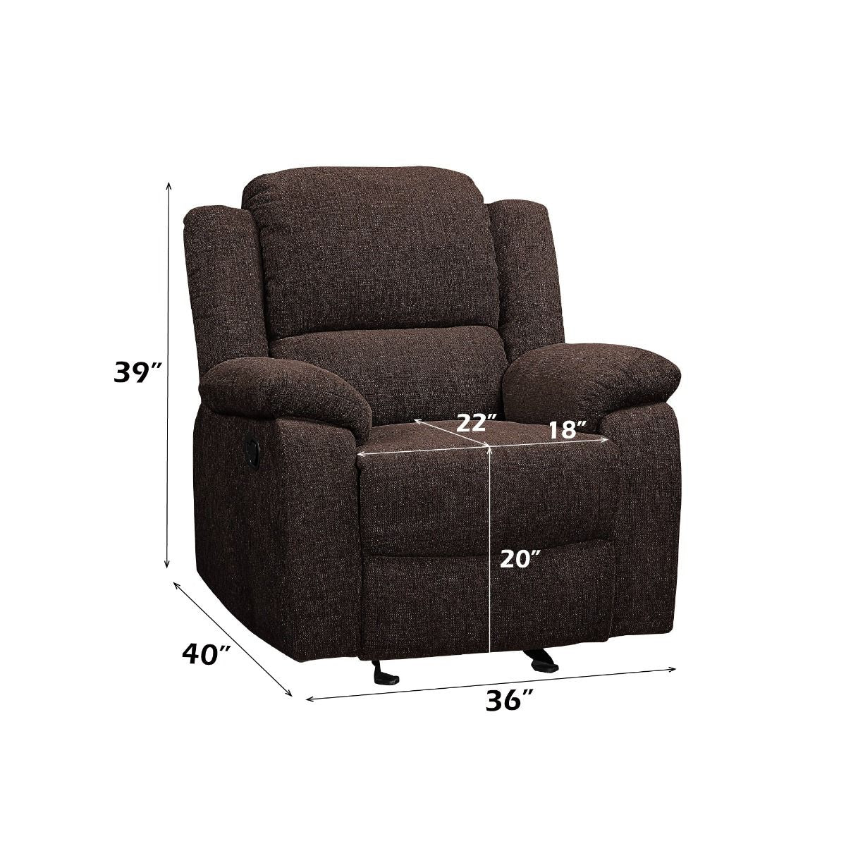 Madden - Motion Glider Recliner - Brown Chenille