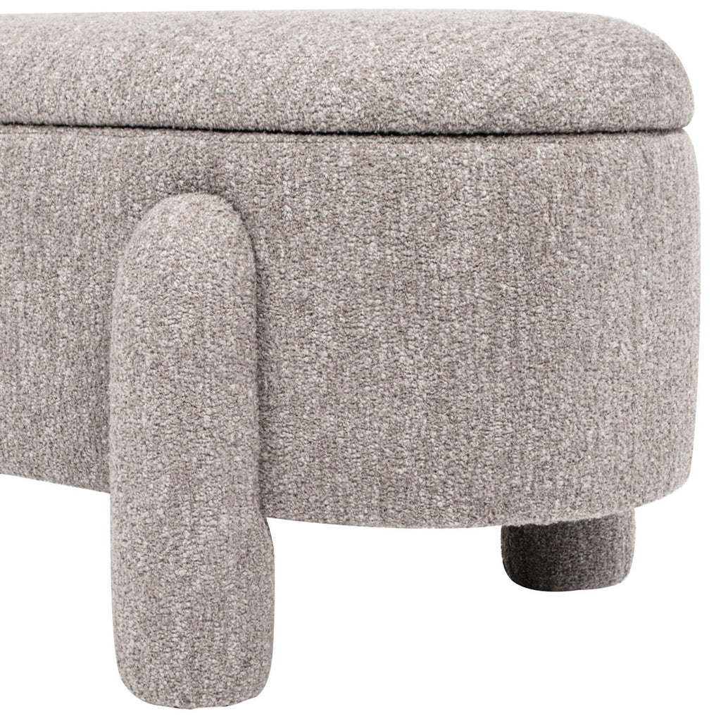 Hugo - Oval Fully Upholstered Storage Bench