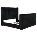 Centergrove Upholstered California King Wingback TV Bed Black