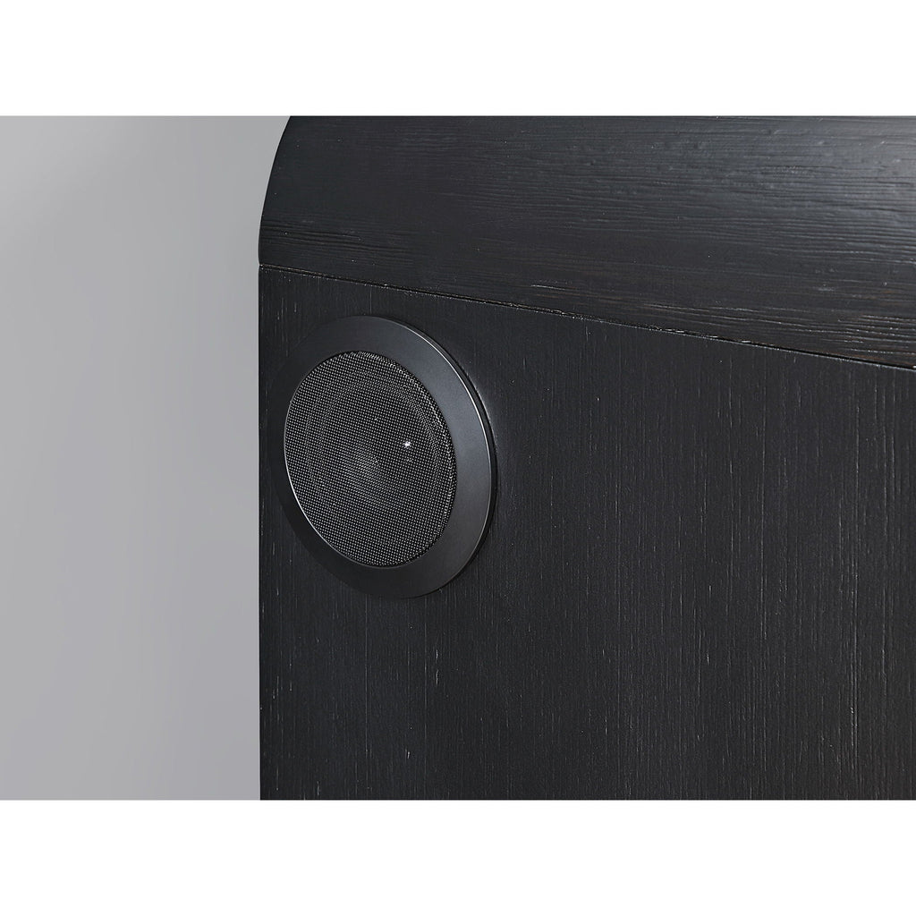Beverly - Nightstand With Cooler And Speaker, LED Light, Rounded Sides - Black White