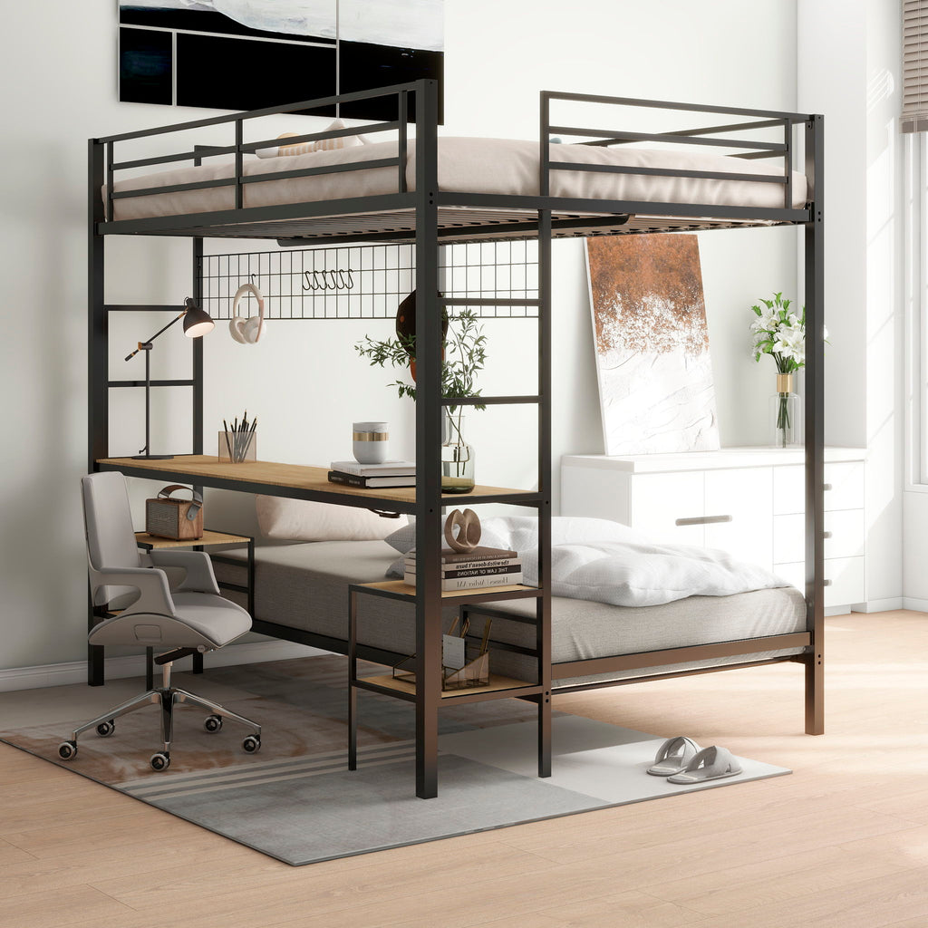 Ethan - Bunk Bed With Desk, Charging Station, Storage Shelves