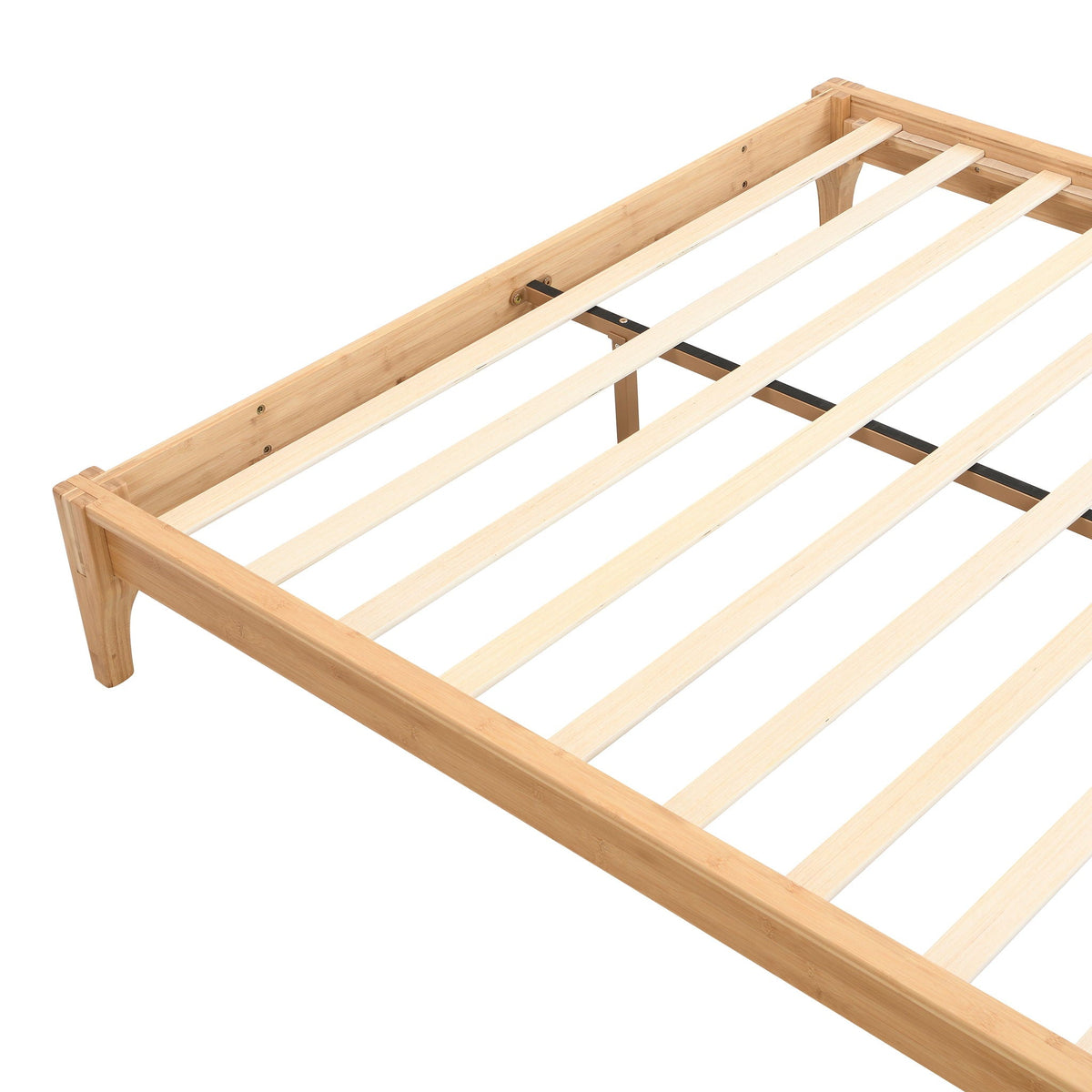 Solid Dry Bamboo Platform Bed Frame, With Slat Support
