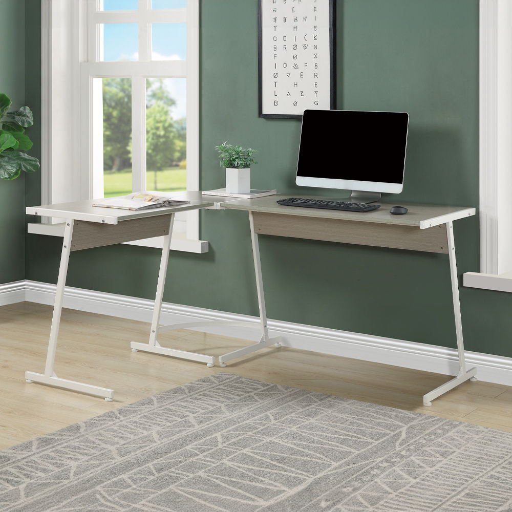 Carver - Computer Desk - Gray & White