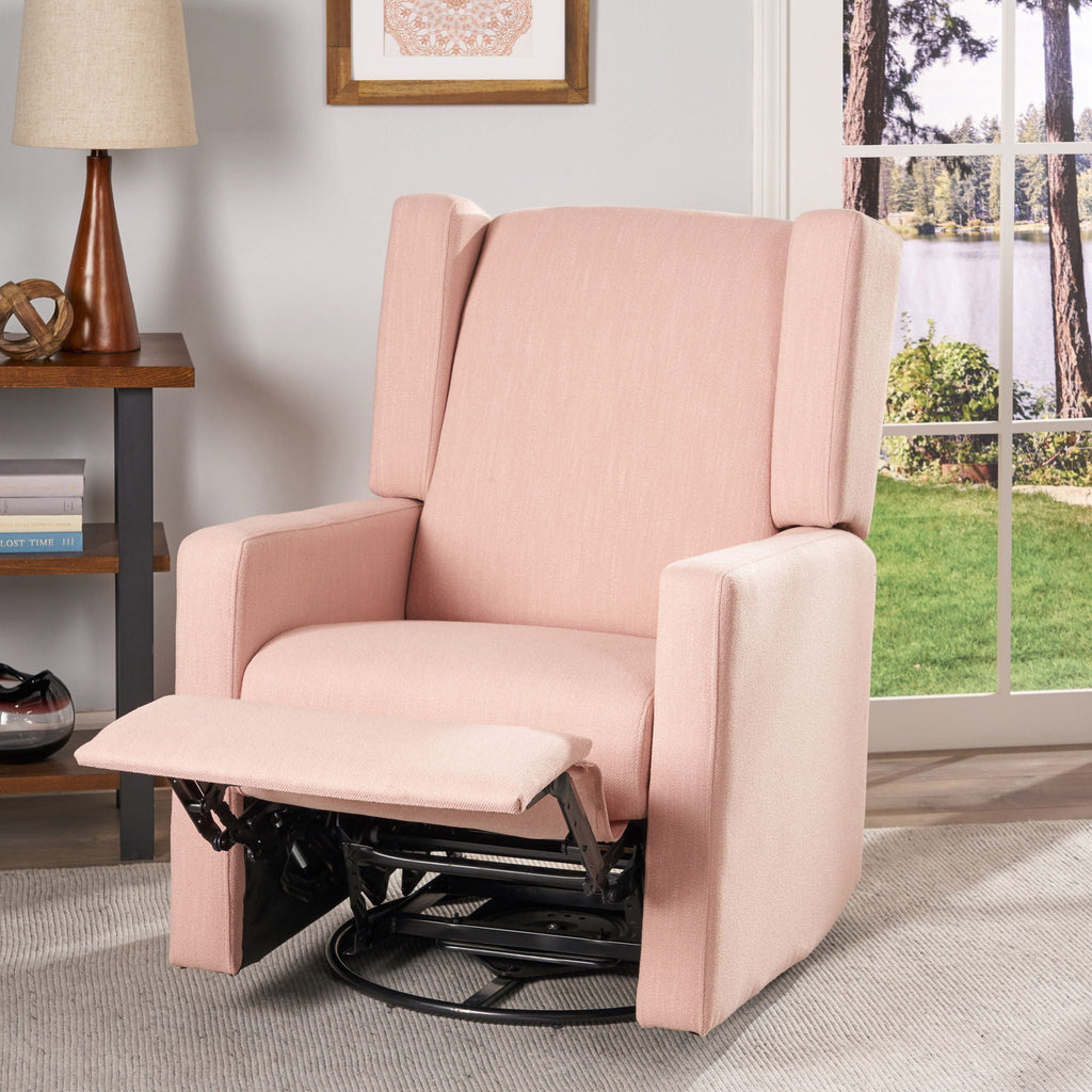 Landau Contemporary Fabric Upholstered Swivel Recliner