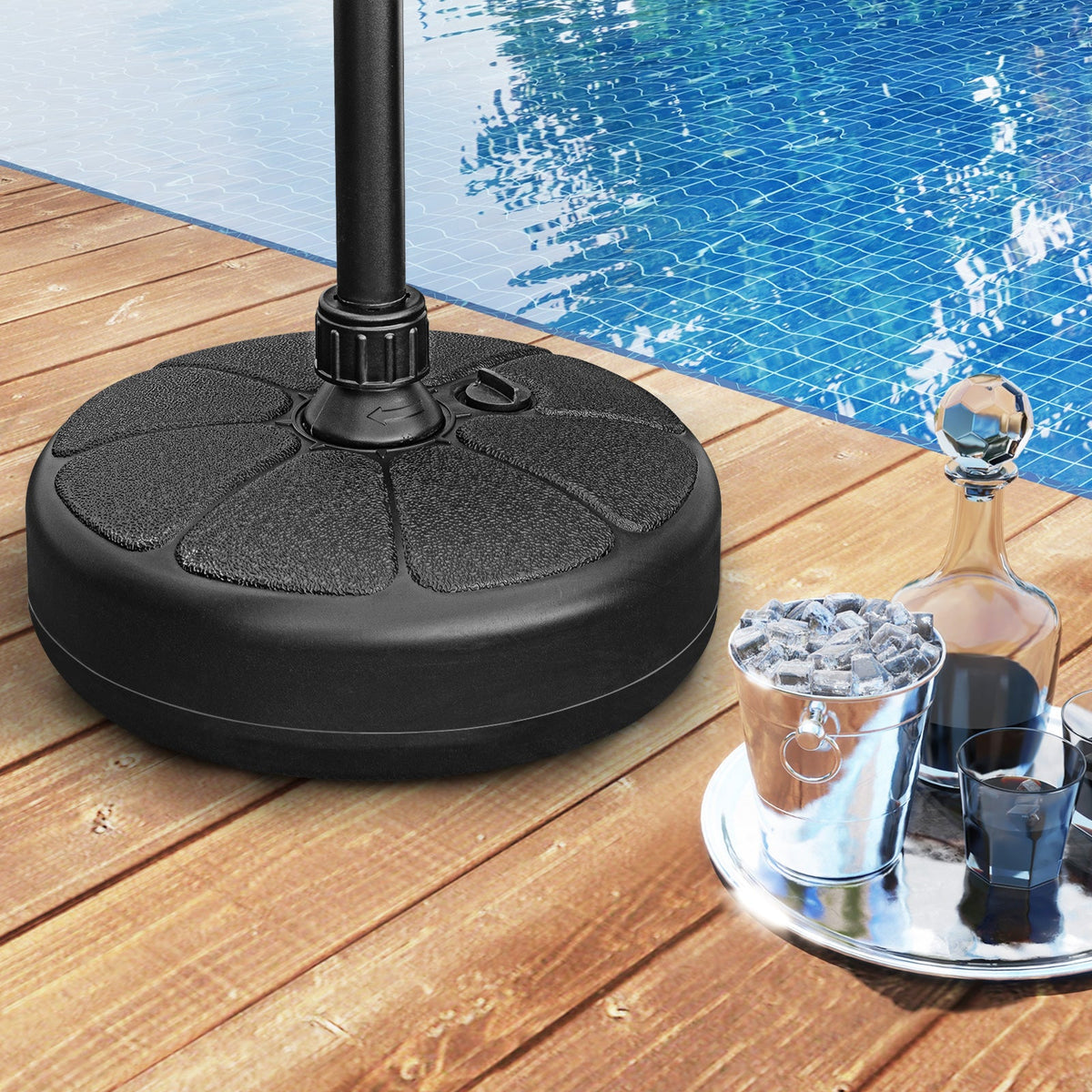 27 lbs Fillable Round Umbrella Base Stand for Yard Garden Poolside